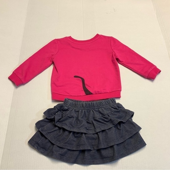 Lot of 6 Pieces Size 12 Months Clothing Tops Pants Skirt Elsa Kitten Ruffles - Picture 7 of 10